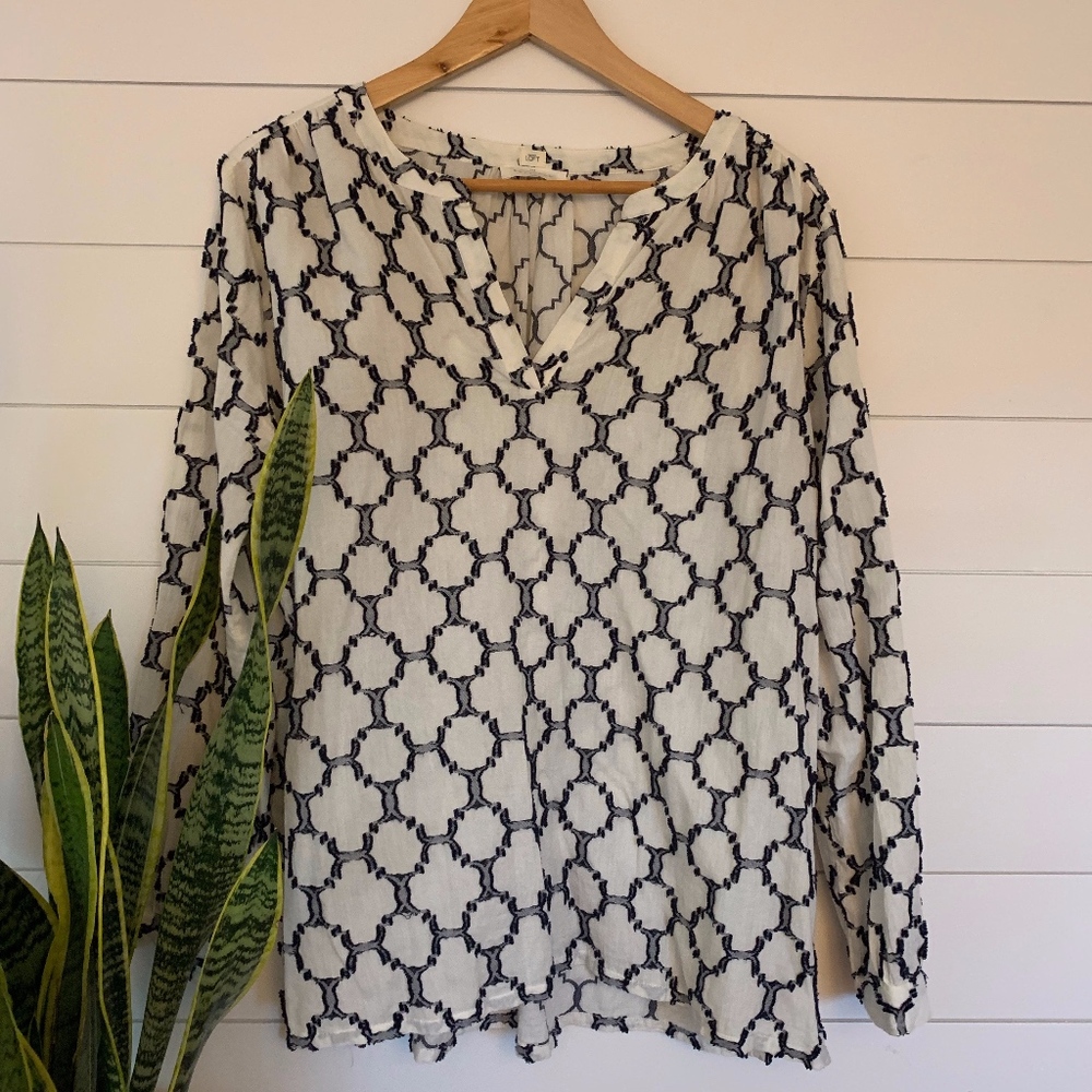 LOFT Pullover Printed Tunic Top